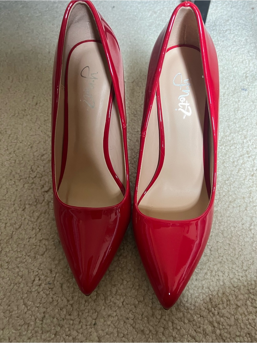 Red Patent Pointed-Toe Pumps - Women